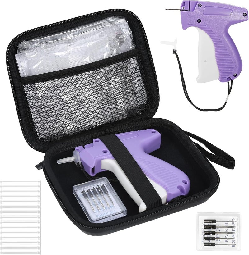 BLK8IGHT Tagging Gun for Clothing, Tag Attacher Gun Kit with 6 Needles, 1008pcs 2" Barbs Fasteners & 1 Hard Carrying Storage Case for Clothes Labeler （ Purple) - Image 1